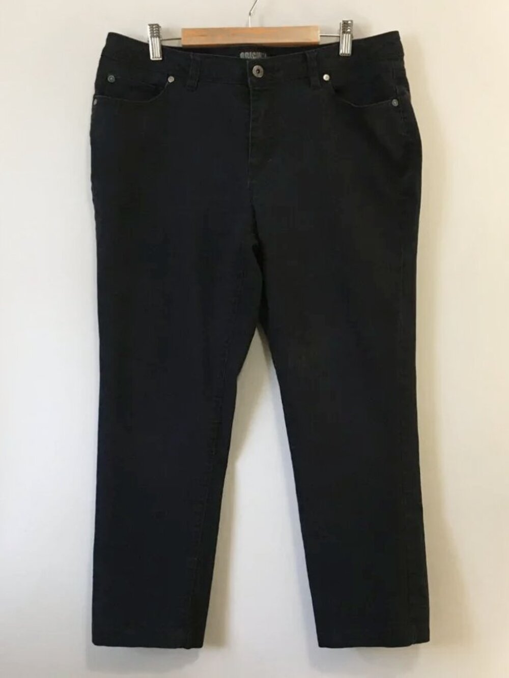 Nicole Miller Dark Indigo Slim Ankle Jeans Size 12 Stretch Crop Pants